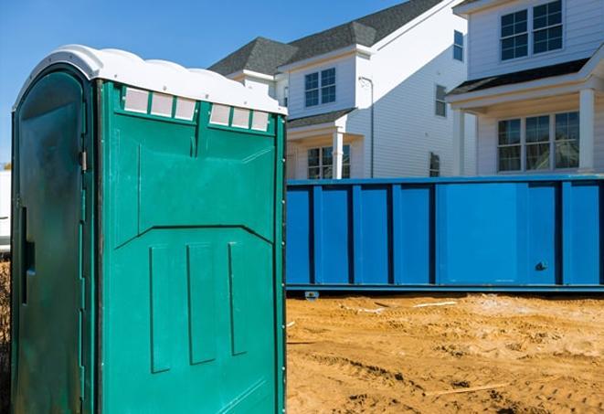 convenient bathroom options for workers at a job site